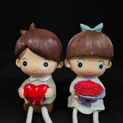 Cartoon Resin Outseam 2pieces set Hanging Feet Doll Home Wall Decoration