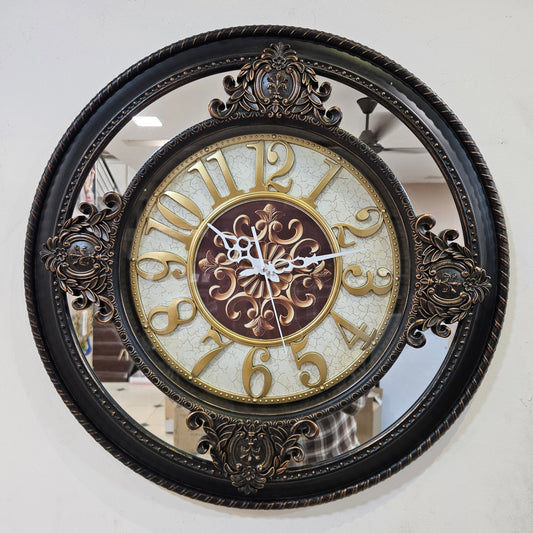 Vintage Dial Clock European Hollowed Out Silent Clock Round Large Decorative Wall Clock for Living Room Bedroom