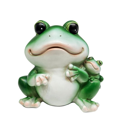 Cute Frog Pen Holder Resin White Animal Toothbrush Lipstick Holder for Home Bedroom Study Room Office Desk Decoration