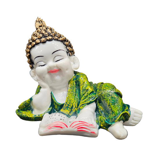 Polyresin Buddha Idol Decorative Showpiece Little Baby Monk Buddha, Showpiece for Home Decor Car Dashboard