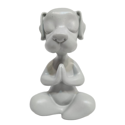 Meditating Buddha Dog Statue,Resin Yoga Dog Figurine, Cute Funny Zen Animal Tabletop Decor for Home and Garden, Tranquility and Peacefulness for Your Fairy Garden