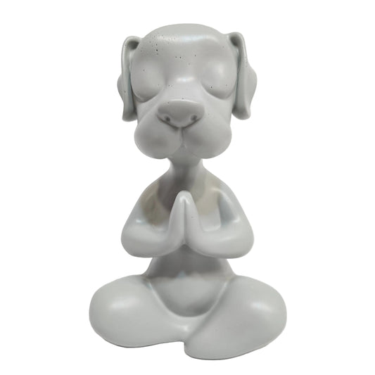 Meditating Buddha Dog Statue,Resin Yoga Dog Figurine, Cute Funny Zen Animal Tabletop Decor for Home and Garden, Tranquility and Peacefulness for Your Fairy Garden