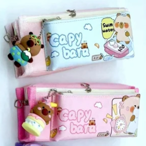 Capy Bara stationery pouch with doll