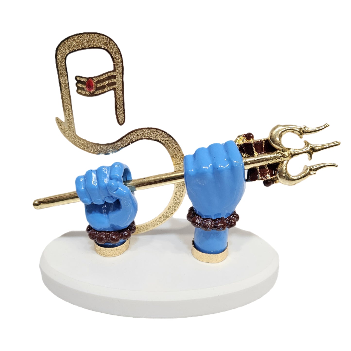 SHANKAR Hand Blue & Gold Statue Perfact for Car Dashboard Pooja Room Home Decor and Office Uses Colour -Gold and Blue