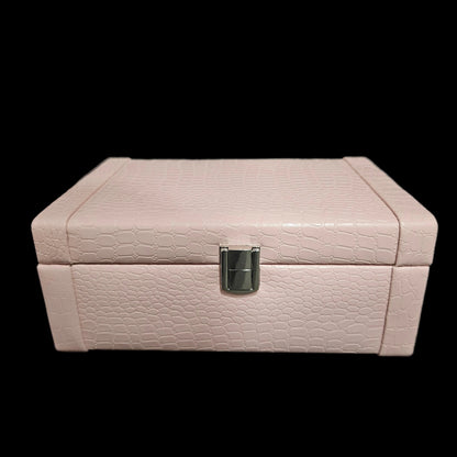 Jewelry Box Organizer for Girls Women Ladies | 2 Layers PU Leather Jewelry Storage Case For Earring Ring Necklace Bracelet with Watch Storage Holder