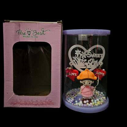 The best wishes to you a girl Figurine in a capsule lighting attractive Showpiece Figurine perfect for couples gifting