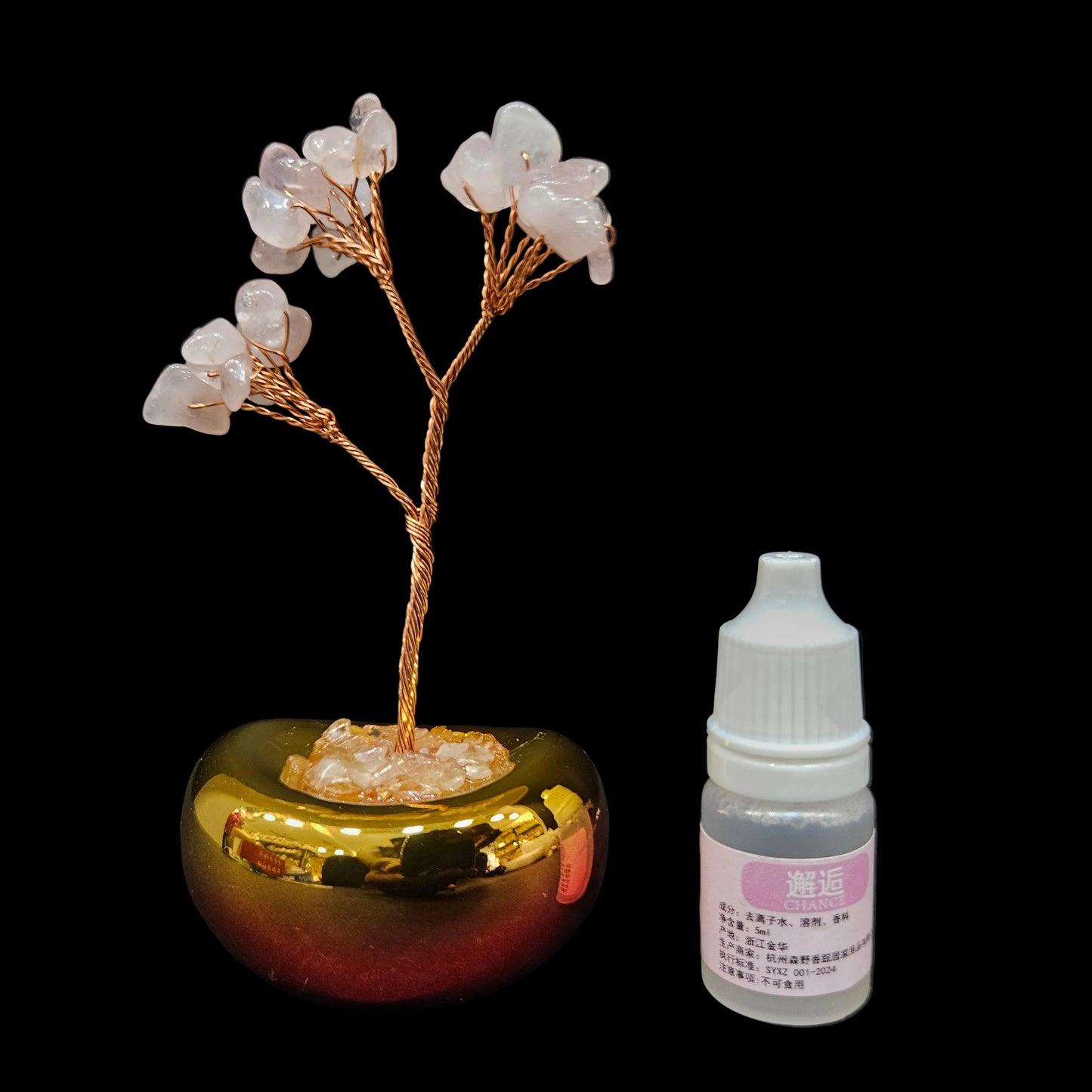 Crystal Tree Decor Natural Crystal Money Tree Ornament with Base for Good Luck, Wealth& Prosperity- Home Office Decor Spiritual Gift