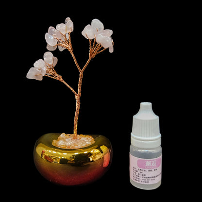 Crystal Tree Decor Natural Crystal Money Tree Ornament with Base for Good Luck, Wealth& Prosperity- Home Office Decor Spiritual Gift