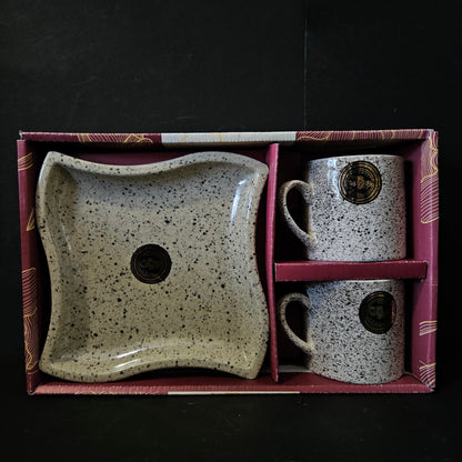 Minto Ceramic 2 pieces cups & 1 serving tray perfect for Return gifting