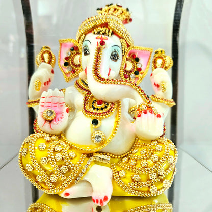 Lord Ganesha 24carats gold Plated Cabin Idol for Home Decor & Lord Ganpati Bappa Showpiece