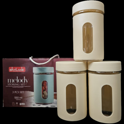 SkyLane KitchenWare Melody 3pcs set 550ml Storage Container perfect for Return gifting