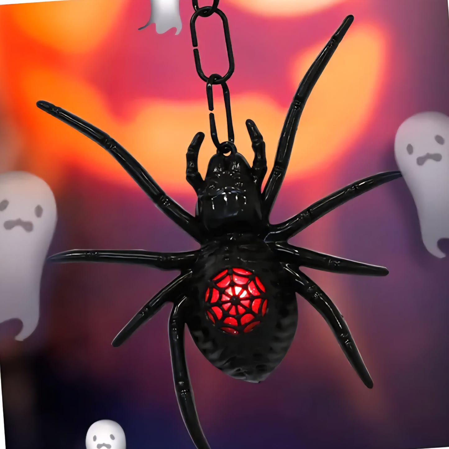 Halloween Glow Spider Scene Trick Arrangement Pendant Spider Model Glowing Spider Hanging Ornament Scary Spider Hanging Decoration Giant Spider Halloween Hanging