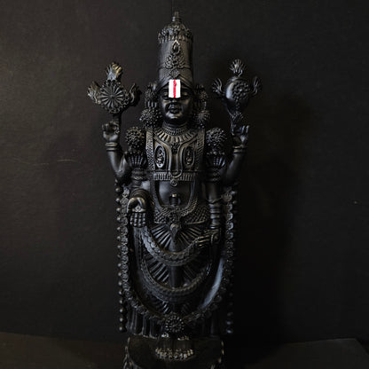 Shree Tirupati Balaji Idol Size Medium Decorative Showpiece (Black)
