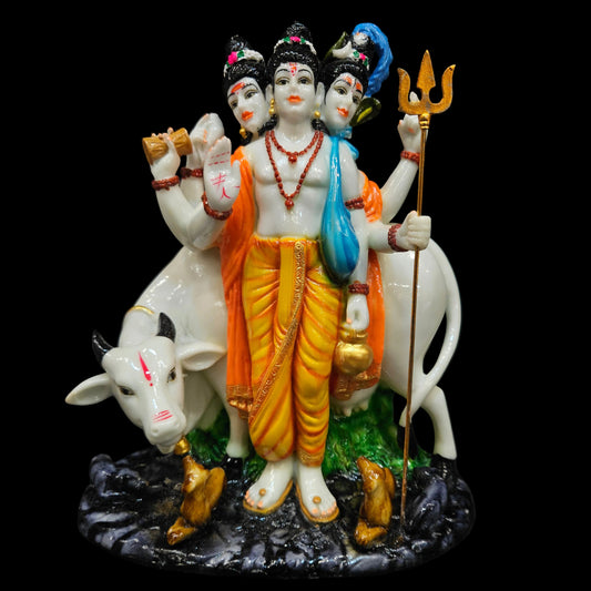 Lord Dattatreya Swami Idol/Murti for Home and Pooja Decorative Showpiece