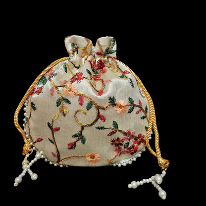Potli handbags for Women Hand carry pouches for Return gifting ethnic potli bags with Embroidered Design
