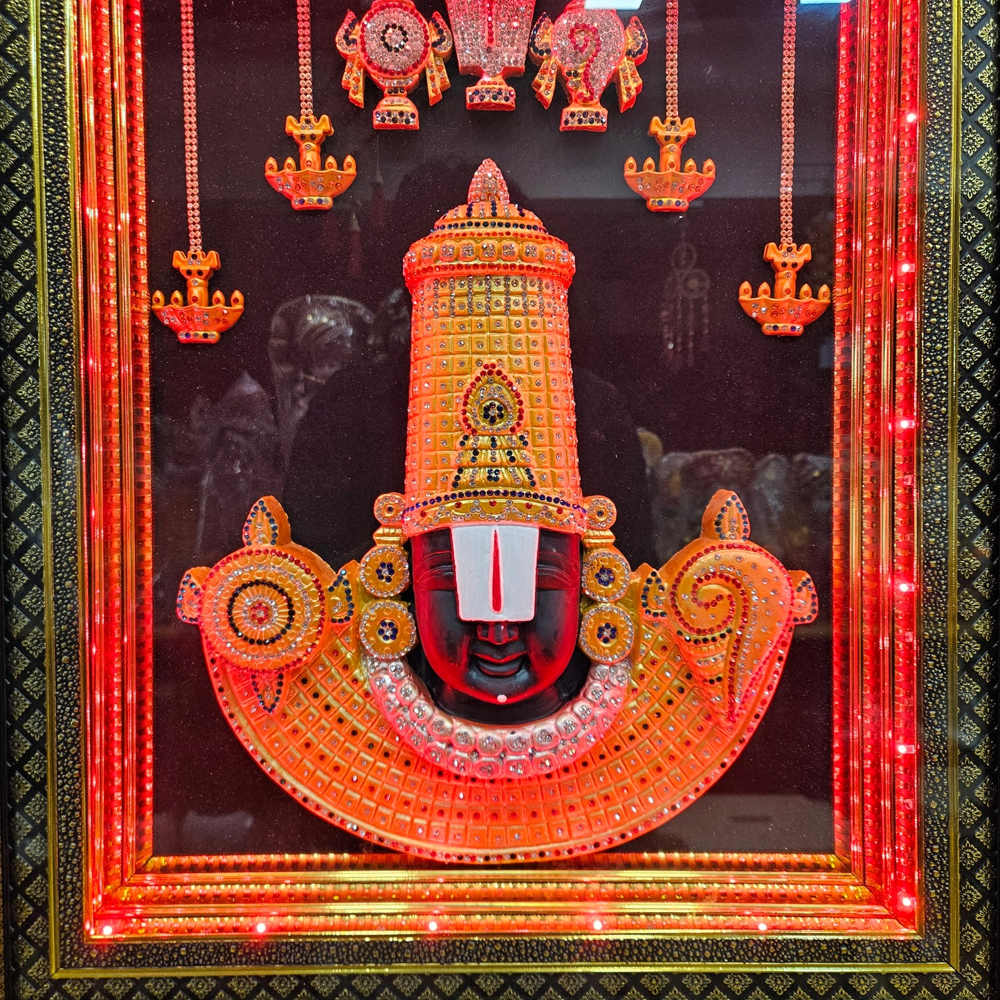 Lord Balaji Photo Frame with multi colour lighting & slokam for Marriage gifting,house warming