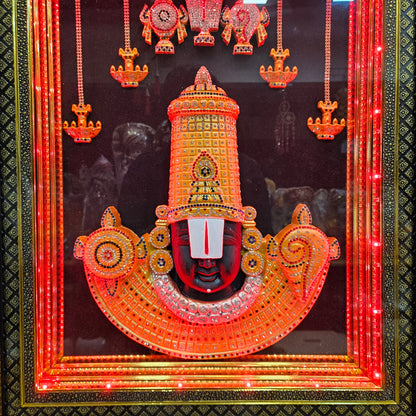 Lord Balaji Photo Frame with multi colour lighting & slokam for Marriage gifting,house warming