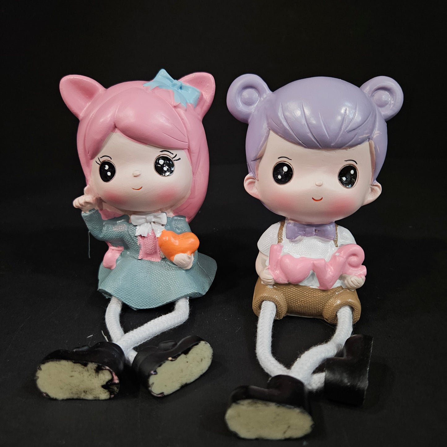 Cartoon Resin Outseam 2pieces set Hanging Feet Doll Home Wall Decoration