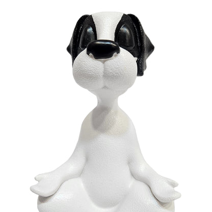 Meditating Buddha Dog Statue,Resin Yoga Dog Figurine, Cute Funny Zen Animal Tabletop Decor for Home and Garden, Tranquility and Peacefulness for Your Fairy Garden