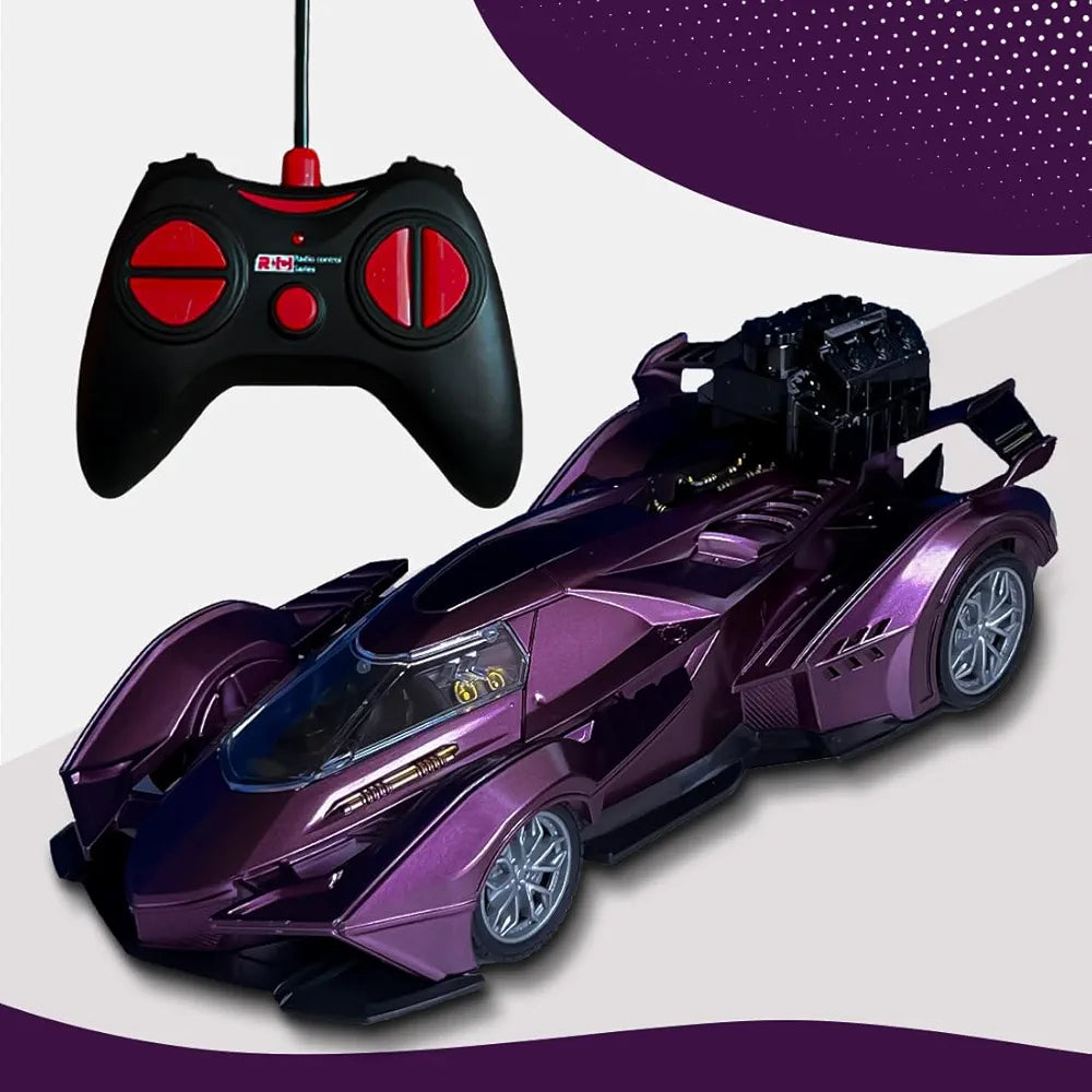 Remote Control Spray Racing Car High-Speed Battery-Powered RC Stunt Vehicle, Stylish Super Sports Car, Toy for Boys & Girls Ages Above 3 years old