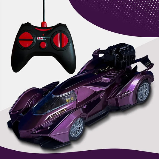 Remote Control Spray Racing Car High-Speed Battery-Powered RC Stunt Vehicle, Stylish Super Sports Car, Toy for Boys & Girls Ages Above 3 years old