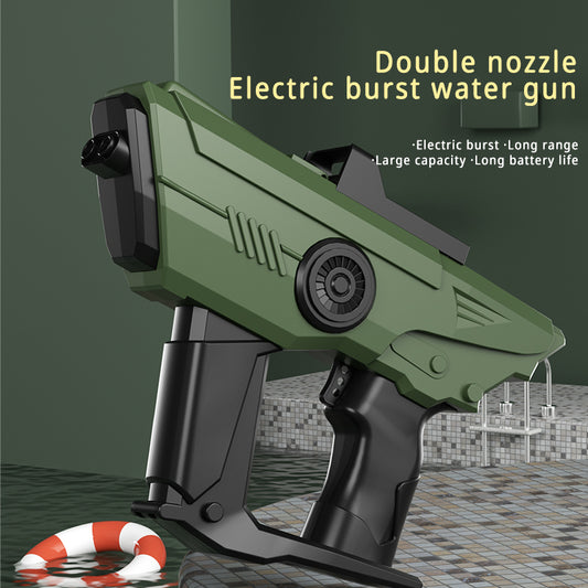 Electric Double splash Water Gun Double nozzle Continuous Water Jet with Large-capacity Toy Gun.