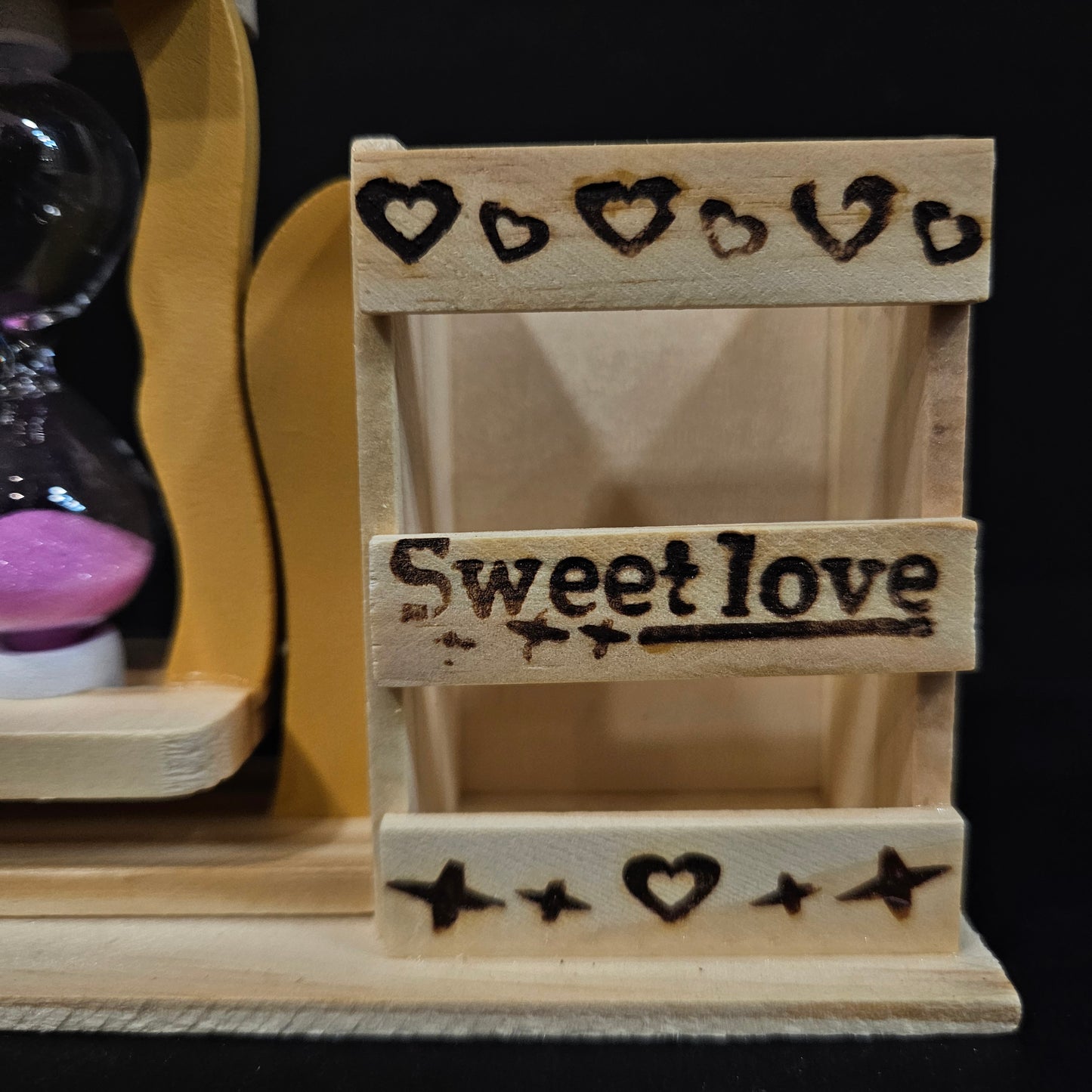 Handcrafted wooden penstand with sand Timers for Office/ table decor