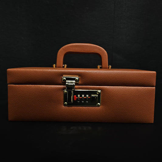 Pu Leather Designer Jewelry Organizer Box for Women, 2Layers Storage with Rings Earrings Bracelets Necklaces Studs Watches Bangles
