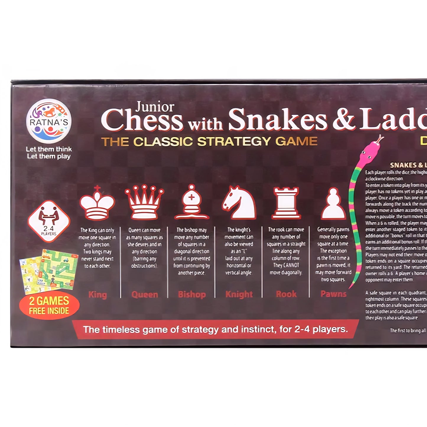 Junior Chess witg Snakes & Ladders Deluxe 4in1 Board game