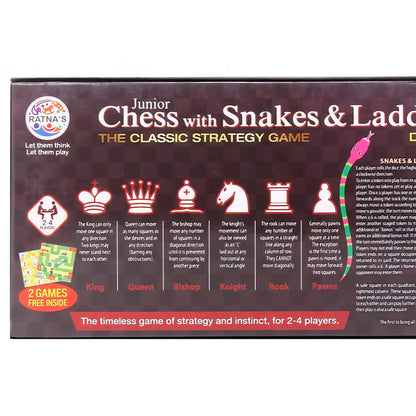 Junior Chess witg Snakes & Ladders Deluxe 4in1 Board game