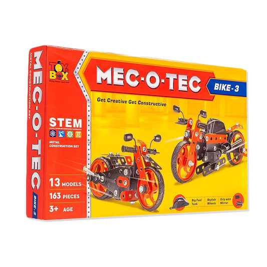 MEC - O - Tec Bike 3 Metal Construction Toy, Building Blocks, Educational Toys for 6+ yrs Boys and Girls