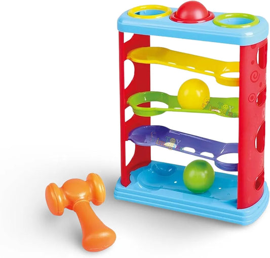 3-Layer Hammer Ball Toy for Kids Ages 3+ Interactive Fun with Three Balls and Layers of Excitement colour Recognition, concentration, shape recognition.