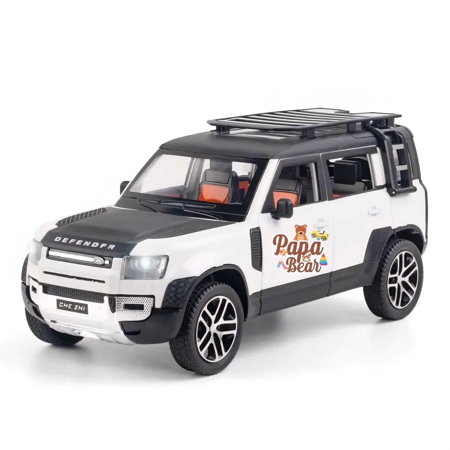 Defender Exclusive Alloy Metal Pull Back Die-cast Car Diecast Metal Pullback Toy car with Openable Doors & Light, Music Gifts for Kids