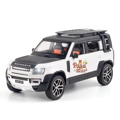 Defender Exclusive Alloy Metal Pull Back Die-cast Car Diecast Metal Pullback Toy car with Openable Doors & Light, Music Gifts for Kids