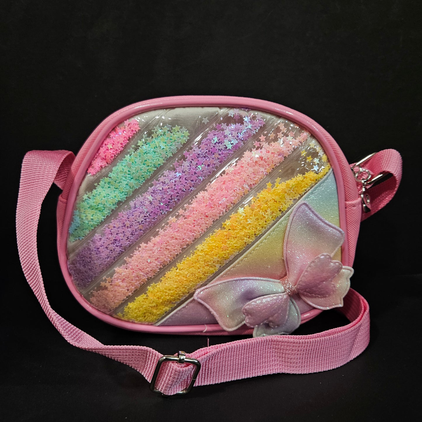Cute Purse sling bag for Girls Kids, Rainbow Glitter Sequin Crossbody Bag for Toddlers