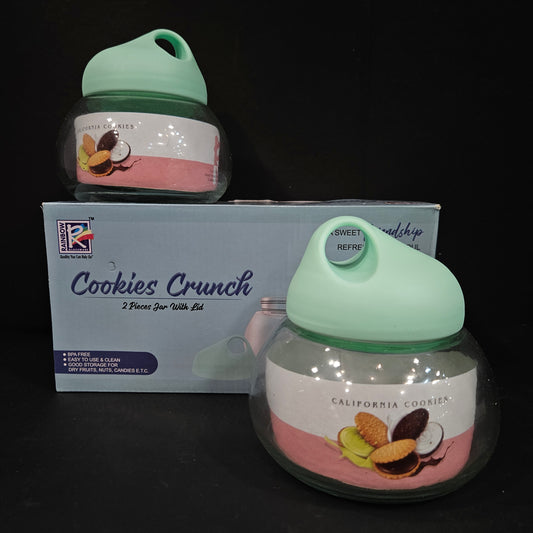 Rainbow Glassware quality you can rely on cookies crunch 2 pieces jar with lid set perfect for Return gifting
