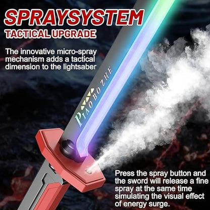 Sword with Smoke & Spark Effects, 7-Color Light Blade with Sound FX, Anime-Inspired Cosplay Katana for Roleplay, Halloween, Parties, Collectors, and Display