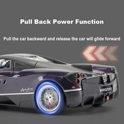 Pagani Huayra Super Alloy Model Diecast With Sound and Light - Car Lovers Collection, Kids Birthday Gift, Metal Boys Toys