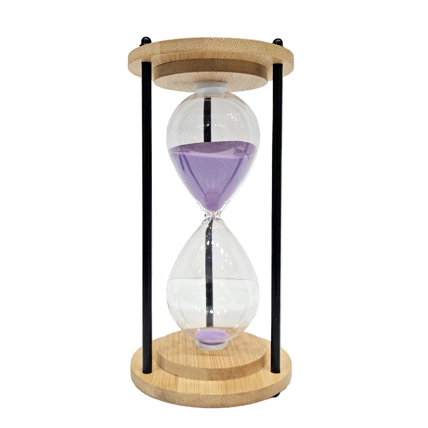 Decorative wooden Violet sand timer featuring a natural light wood frame Showpiece