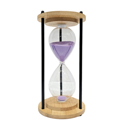 Decorative wooden Violet sand timer featuring a natural light wood frame Showpiece