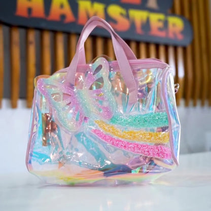 Premium quality holographic rainbow duffle bag for kids