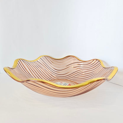 Flower Shaped designer plate,Crystal Clear transparent Appetizer Plates Snack Fruit with Golden Edges