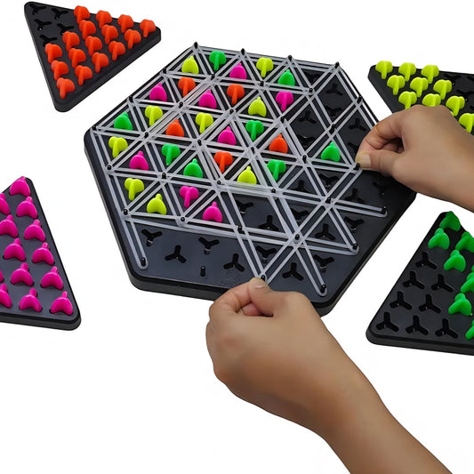 Triggle Game Rubber Bands Triangle, Triggle Game for Children Over 7 Years Old, Classic Strategy and Imagination Devlopment Games for Adults and Family Party
