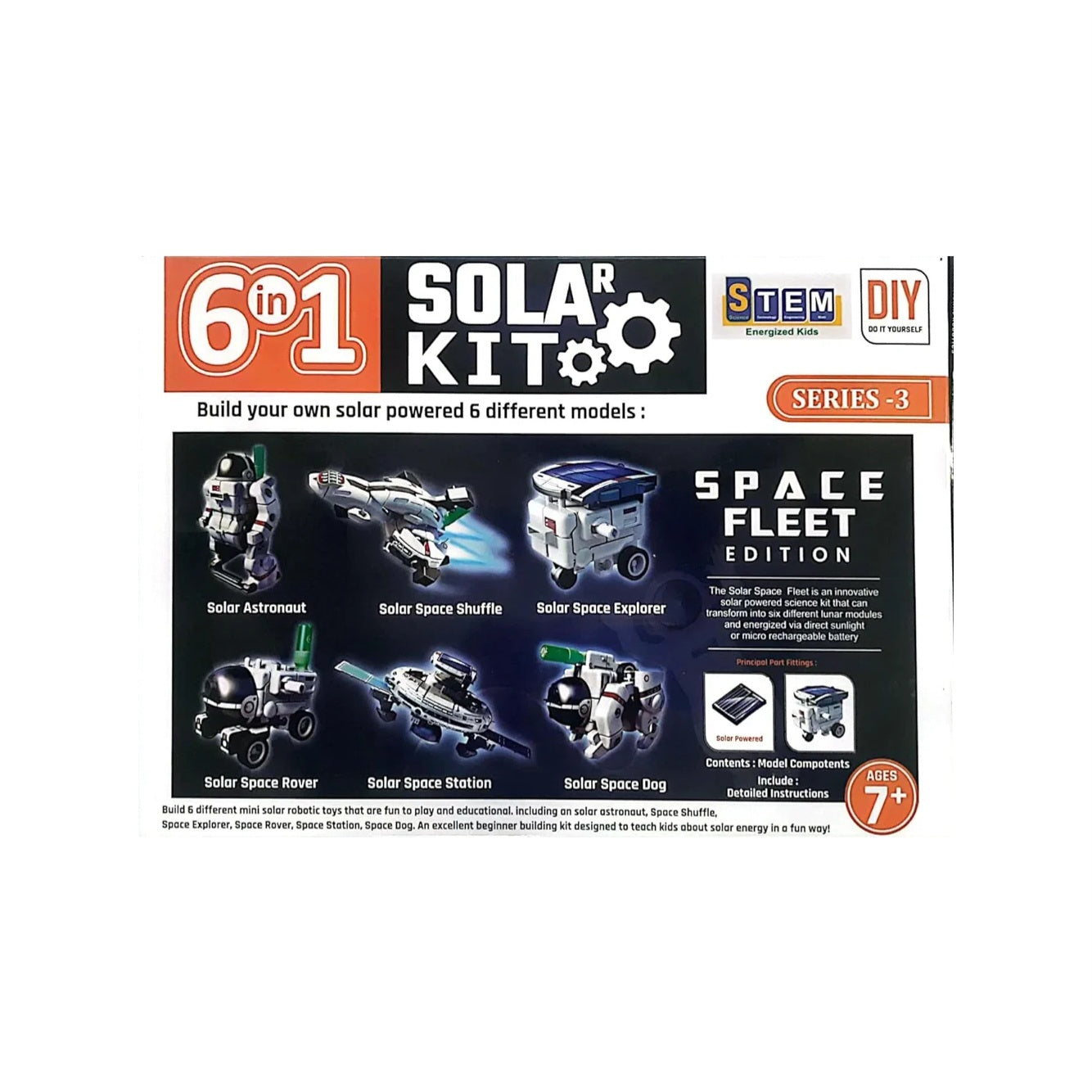 6 in 1 solar kit for educational robotics series-3 space fleet edition