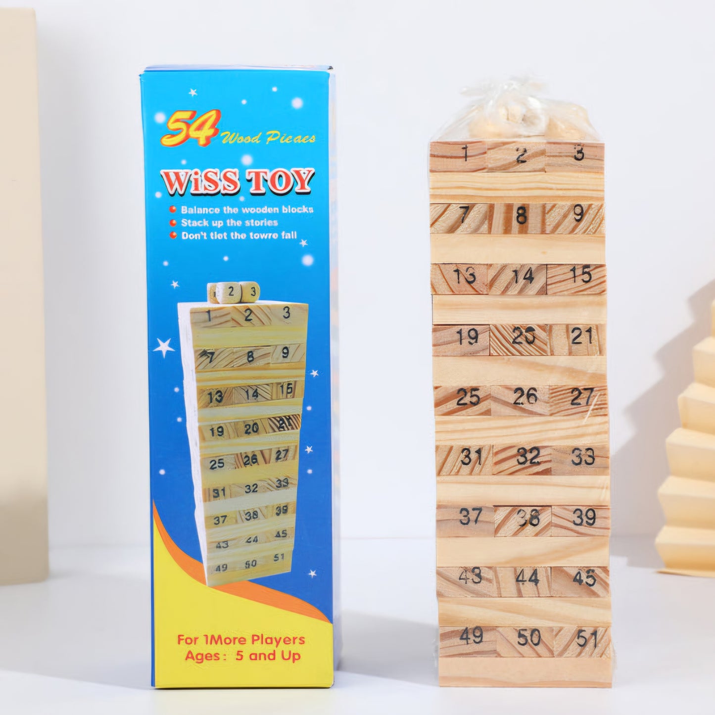 54 Amilton Bradley Game with 54 wood blocks