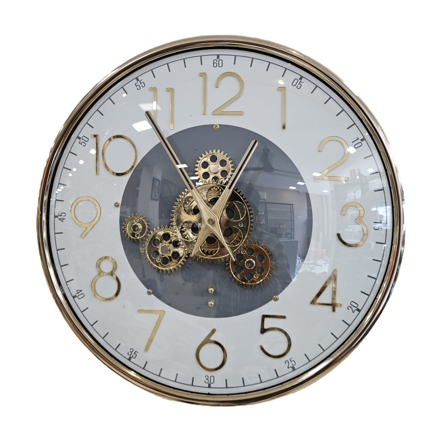 Vintage Rustic Wall Clock with Moving Gears Steampunk Clocks Suitable for Living Room