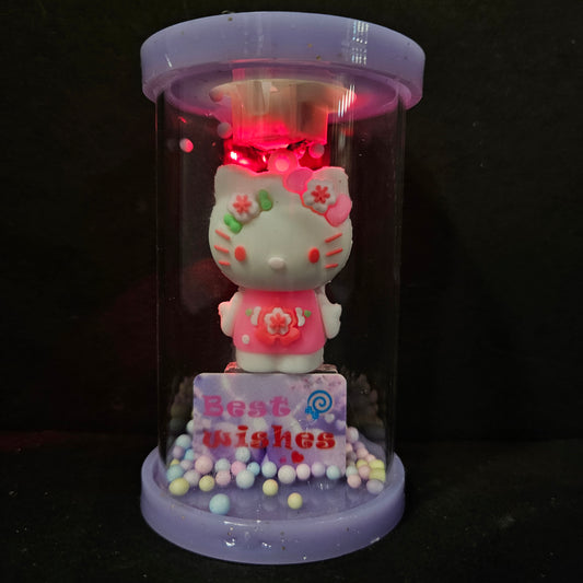 Little Kitty best wishes lighting in a glass capsule perfect for couple gifting