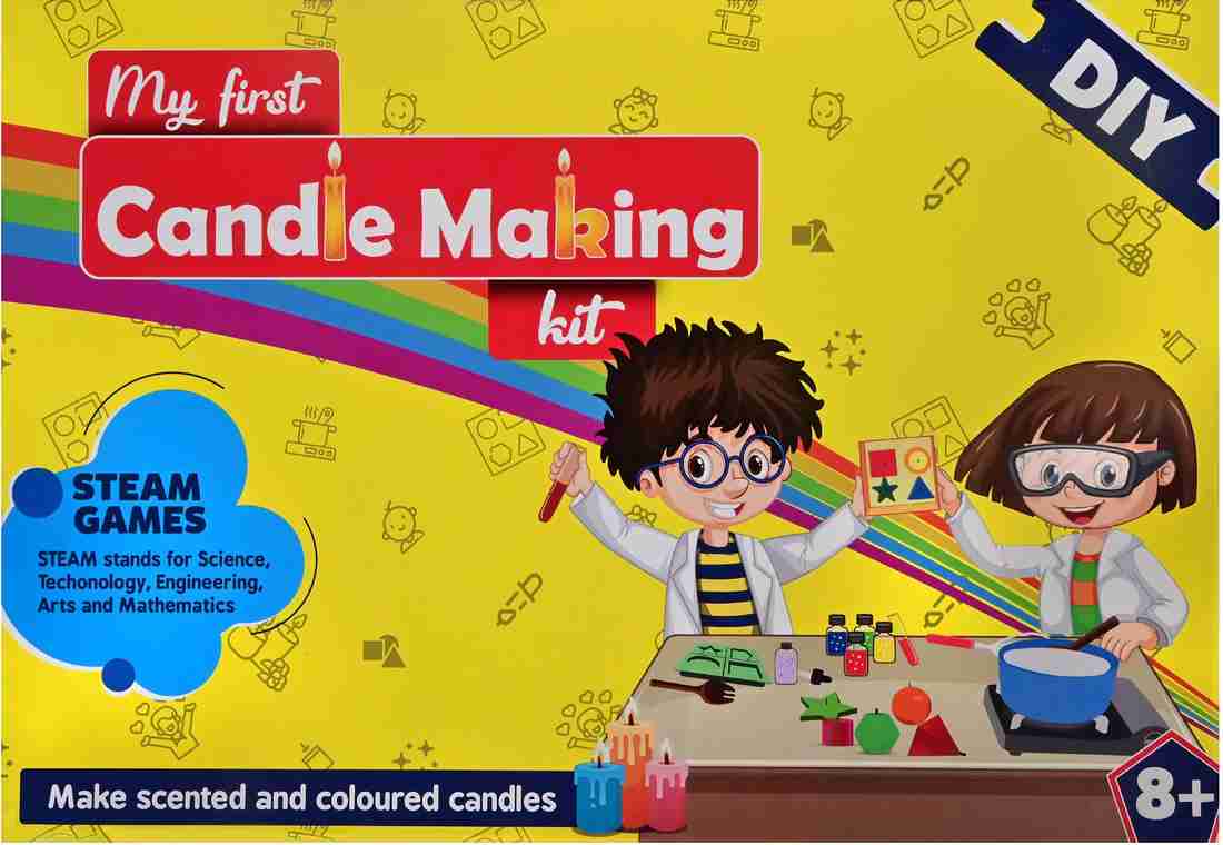 My First Candle Making Kit," designed for children aged 8 and above. Foster creativity and hands-on learning with this DIY candle making experience.