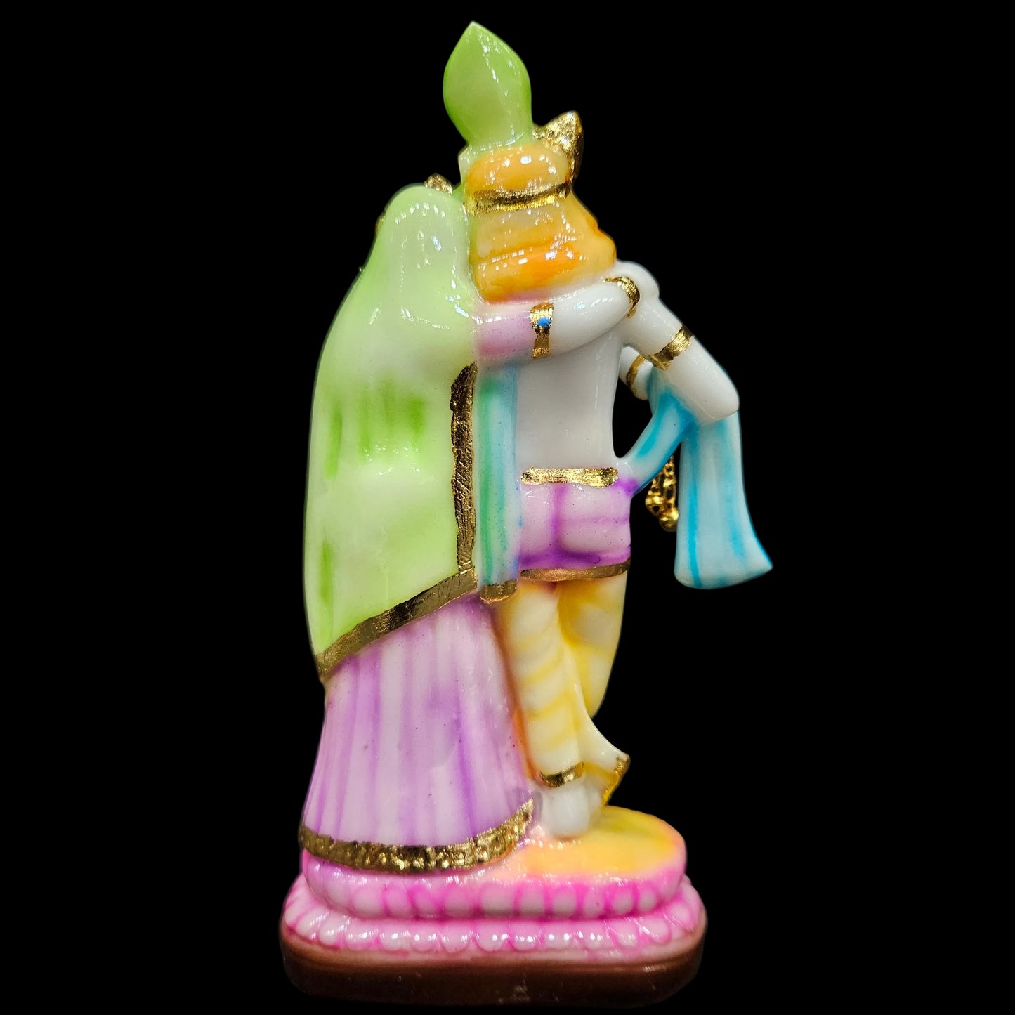 Shree Radha Krishna Idol | Marble Powder Murti for Home Temple, Office & Pooja Mandir | Figurine for Janmashtami, Worship & Festive Gifting
