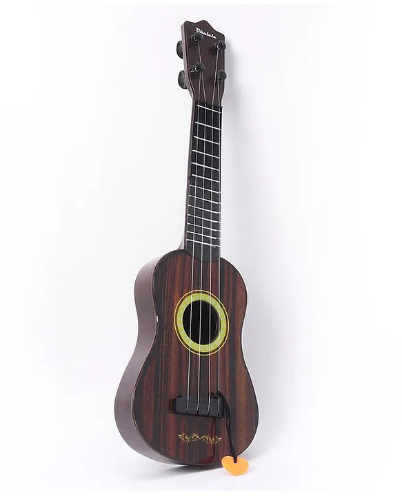 4 String Musical Guitar for Kids Instrument Acoustic Learning Educational Toy for Child with Ability Brown Color Best Gift for Boys & Girls